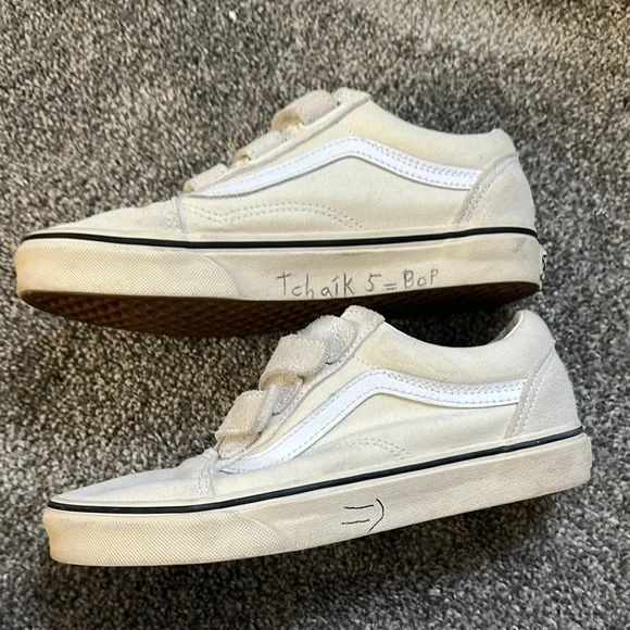 Vans Women's White Velcro Sneakers - Picture 3 of 5